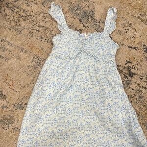 Floral Blue and White Teen Dress